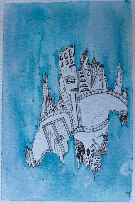 Ilustração Cátia Faísco da séria "O Céu é um lugar na Terra"